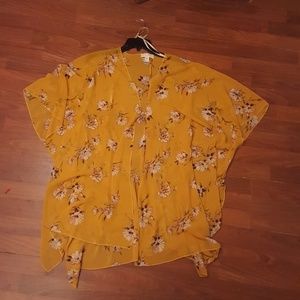 Floral Mustard Kimono